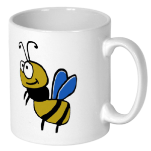 hand drawn bee mug