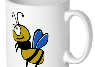 hand drawn bee mug