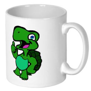 The Coffee Twins Turtle Handdrawn mug