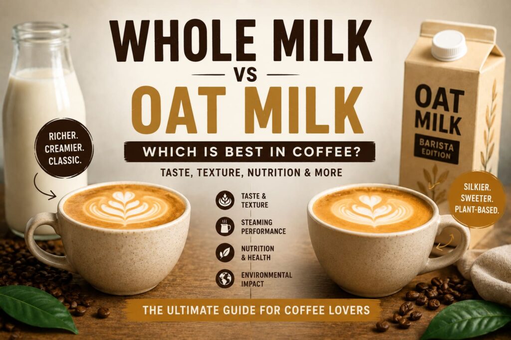 Image 1: Whole Milk vs Oat Milk at a Glance