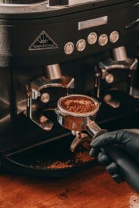 espresso ground in a grinder