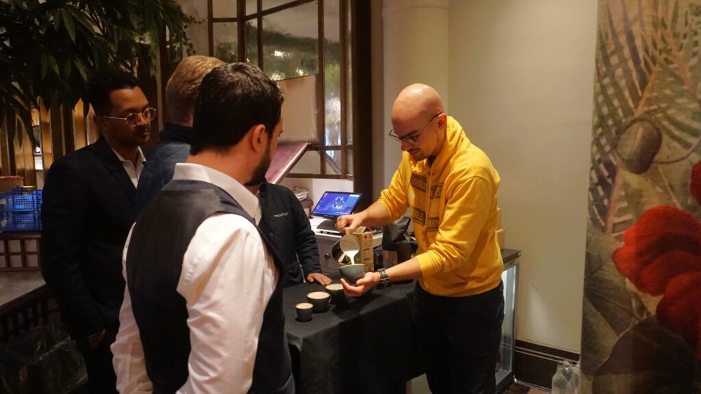 jeremiahconducting a coffee training at the hotel