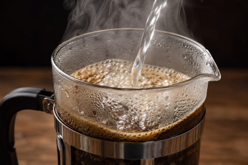 cup of boiling-hot coffee, showing the coffee is too hot to drink immediately